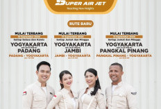 Mulai 13 September, Super Air Jet Terbang Langsung Yogyakarta: Pangkalpinang - Jambi - Padang 