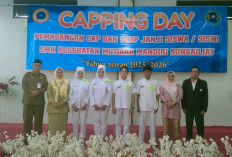 62 Siswa SMK Kesehatan Mutiara Mandiri Sungailiat Ikuti Prosesi Caping Day