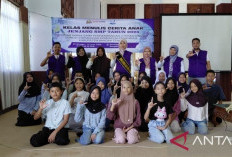 Puluhan Pelajar SMP Ikuti Kelas Menulis Cerita Anak di Pendopo Rumdin Bupati